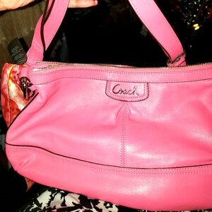 Coach Pink Shoulder Bag with Vibrant Leather